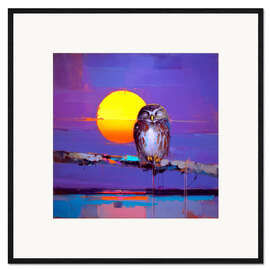Gerahmter Kunstdruck Schlafende Eule
