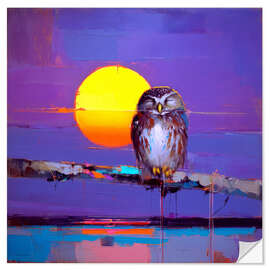 Wandsticker Schlafende Eule