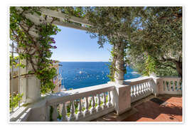 Poster Der Blick aufs Meer bei Positano, Amalfiküste, Italien