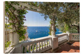 Holzbild Der Blick aufs Meer bei Positano, Amalfiküste, Italien - Jan Christopher Becke