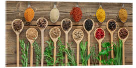 Acrylglasbild Exotische Gewürzmischung mit frischen Kräutern - Thomas Klee
