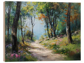 Holzbild Frühlingszauber im Wald - artill