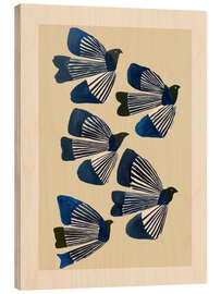 Holzbild Vögel im Flug