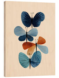 Holzbild Schmetterling in Blüte