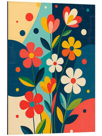 Alubild Geometrische Blumen blühen in der Luft - nobelart