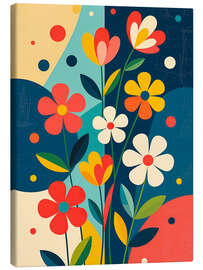 Leinwandbild Geometrische Blumen blühen in der Luft - nobelart