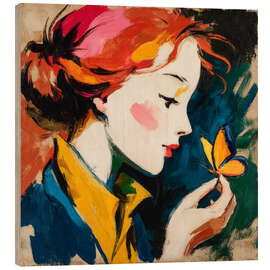 Holzbild Ich werde kommen wie ein Schmetterling - DejaReve