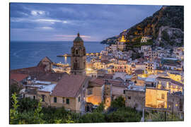 Alubild Amalfi bei Nacht