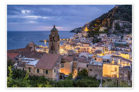 Poster Amalfi bei Nacht