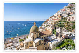 Poster Positano entlang der Amalfiküste - Jan Christopher Becke
