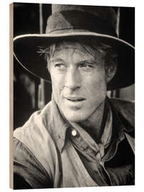 Holzbild Robert Redford mit Cowboyhut