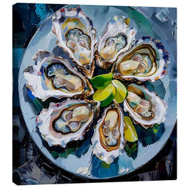 Leinwandbild Austern-Stillleben I