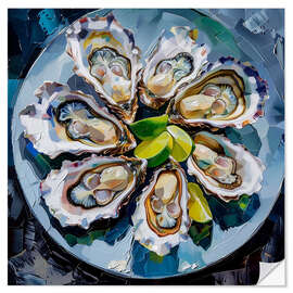 Wandsticker Austern-Stillleben I