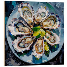 Holzbild Austern-Stillleben I