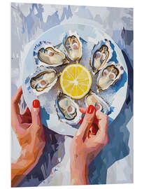 Hartschaumbild Austern und Zitrone