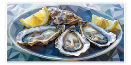 Wandbild Geometrische Meeresfrüchte - Maria Tuzhilkina