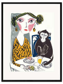 Gerahmter Kunstdruck Frühstück mit einem Freund