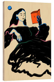 Holzbild Mitternachtslektüre