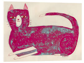 Acrylglasbild Pinke Katze - Sharyn Bursic
