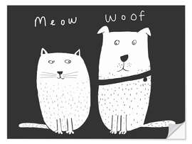 Wandsticker Meow woof