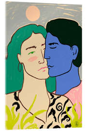 Acrylglasbild Liebende under the moon - Sandra Poliakov