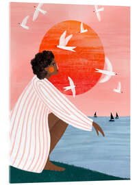 Acrylglasbild Sonnenuntergang ganz allein