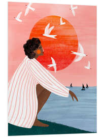 Hartschaumbild Sonnenuntergang ganz allein