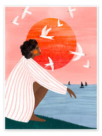 Poster Sonnenuntergang ganz allein