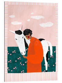 Gallery Print Lebhaftes Mädchen und Pferd