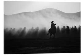 Acrylglasbild Cowboy und Mustangs