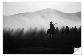 Wandsticker Cowboy und Mustangs