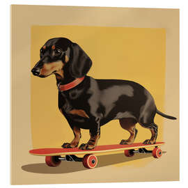 Acrylglasbild Dachshund Skater - Andreas Magnusson