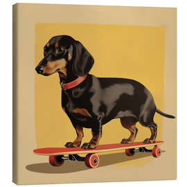 Leinwandbild Dachshund Skater