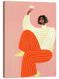 Leinwandbild Die Frau mit dem Glas Wein