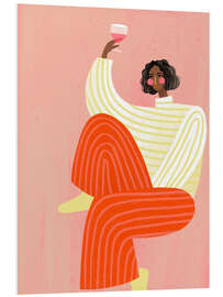 Hartschaumbild Die Frau mit dem Glas Wein