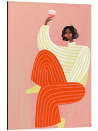 Magnettafel Die Frau mit dem Glas Wein