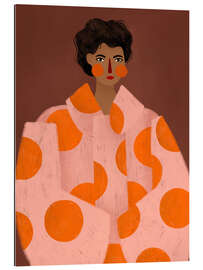 Gallery Print Frau mit orangefarbenen Punkten