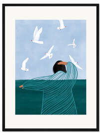 Gerahmter Kunstdruck Ruhe am Meer - Bea Müller