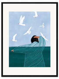 Gerahmter Kunstdruck Ruhe am Meer