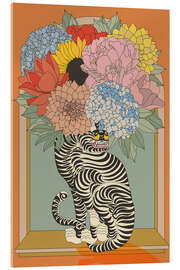 Acrylglasbild Floral Feline Fantasy