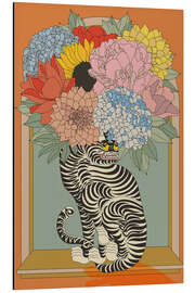 Tableau en aluminium Floral Feline Fantasy