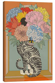 Leinwandbild Floral Feline Fantasy