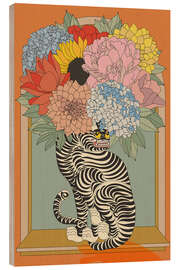 Holzbild Floral Feline Fantasy