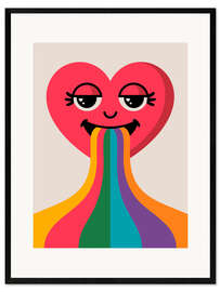 Gerahmter Kunstdruck Regenbogenherz