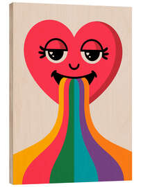 Holzbild Regenbogenherz