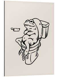 Alubild Frosch auf der Toilette - Tara Royle