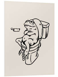 Hartschaumbild Frosch auf der Toilette - Tara Royle
