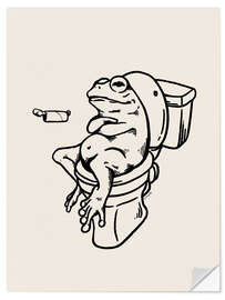 Wandsticker Frosch auf der Toilette - Tara Royle