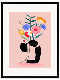 Gerahmter Kunstdruck Floral Yoga Fusion