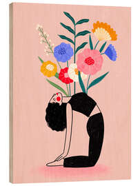 Holzbild Floral Yoga Fusion